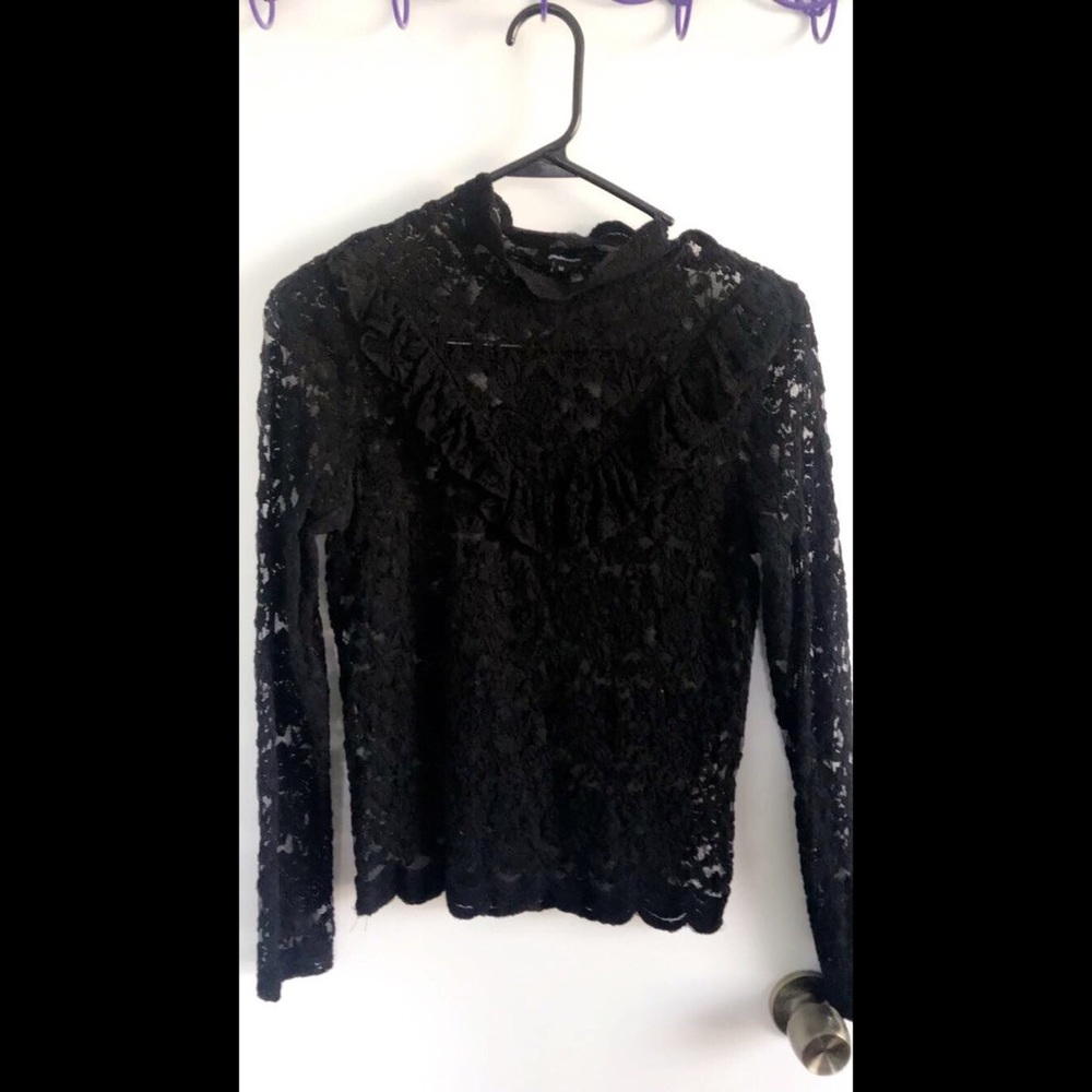 Black Lace Shirt with beautiful front